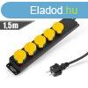 Delight Kltri eloszt fedllel - 1,5 m - 5 x 230V - 3 x 1,