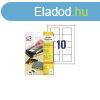 Etikett cmke, 70 x50,8mm, visszaszedhet, floppyra 10 cmke
