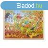 Fa puzzle, let a kertben