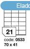 70x41mm 21 db/v Rayfilm ves etikett cmke [0533A]