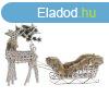 Karcsonyfagmb DKD Home Decor Szarvas Fehr Barna vesszfon