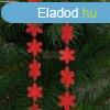 Karcsonyi girland - hpehely - 2,7 m - piros