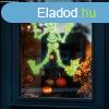 Halloween-i foszforeszkl ablakdekor - csontvz - 24 x 15 c