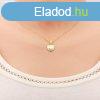 14K arany medl - szablyos szv alak, kidomborod fellet c