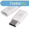 EMOS SM7023, Adapter micro USB-B 2.0 / USB-C 2.0, fehr, 2db
