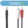 Nedis CAGL22200BK50 sztereo audi kbel, 3,5 Jack dug - 2 X