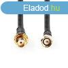 Nedis CSGL02400BK100 SMA kbel apa, anya, aranyozott, 50 Ohm