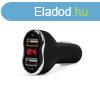 M.N.C Car Charger + Voltage meter Black
