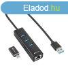 Sharkoon 3-Port USB3.2 Aluminium Hub + RJ45 Ethernet Adapter