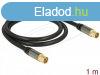 DeLock Antenna Cable IEC Plug > IEC Jack RG-6/U 1m Black
