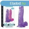 Lovetoy Jelly Studs - tapadkorongos dild - 20cm (lila)