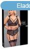 Cottelli Bondage Plus Size - csipke melltart szett (fekete)