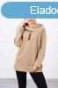 Oversize tunika cipzrral s kapucnival modell 0160 camel sz