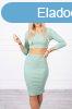 Szett szoknya s crop-top modell 9084 stt menta zld