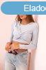 Hossz ujj crop-top blz, fodrozott mellrsszel, 12577 szr