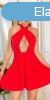  Elegns S/M ni ruha piros rvid alkalmi S-M mret 