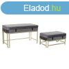Brszk DKD Home Decor Szrke Aranysrga Fm Brsony (80 x 4