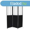 vegezett paravn, 3 rszes, fekete - CITY - Butopa