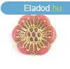 Cseh prselt virg gyngy - Pink Mauve Gold - 18mm