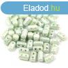 Rulla - cseh prselt ktlyuk gyngy - White Green Luster - 