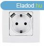 Elmark City nmet tpus csavarmentes dugalj+2 USB fehr