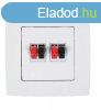 Elmark City dupla hangszr-csatlakozaljzat - csiptets feh