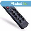 Hlzati eloszt 10db aljzat, 1.5m vezetkkel, villmvdelem