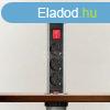 Irodai asztalba rejtett eloszt 3db dugalj kerek szlcsiszol
