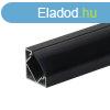 LED profil 45-os szgben fekete 2m SZETT fekete bortssal 
