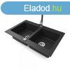 Grnit mosogattlca NERO Verso + kihzhat Linea csaptelep 