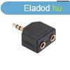 2x 3,5mm JACK aljzat -> 3,5mm JACK dug aranyozott talak