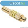 RCA aljzat, aranyozott, max. 6 mm-es kbelhez, srga, 10 db 