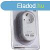 Entac EPAG-1EE-2USB-W hlzati adapter 1 fldelt aljzat s 2