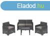 Piton 4 szemlyes kerti btorszett Antracit X