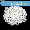Cseh prselt gyngy - Fish ring - Chalk White - 1x4mm