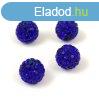 Kztes strasszos goly - Royal Blue - 10mm