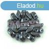 StormDuo - cseh prselt ktlyuk gyngy - Hematit - 3x7mm