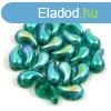 Zoliduo cseh prselt 2lyuk gyngy - Emerald AB - 5x8mm - JO