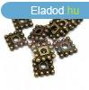 Kztes elem - Beaded Square - antik srgarz szn- 7mm