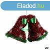 Karcsonyfagmb medl Fedk Tinsel Piros Zld 21 x 14 x 10 c