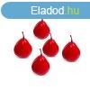 Karcsonyi dekorci - piros gymlcs - 6 cm - 5 db / csomag