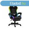 RGB LED-es gamer szk - karfval, prnval - fekete (BMD1115