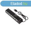 7 portos kapcsolhat USB hub - Fekete