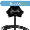 AXAGON HUE-X3B USB Trinity Hub Black