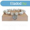 Howlit, hegyikristly, tejkvarc karkt Swarovski gynggyel 