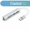 BlackBird USB 3.0 multiport hub 5in1 3xUSB3.0, SD, TF, Silve