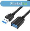 Vention USB 3.0, (hosszabbt, fekete), 0,5m, kbel