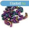 Arrow - cseh ktlyuk gyngy - Jet Green Purple Iris - 5x8mm