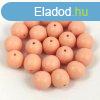 Cseh prselt goly gyngy - White Opal Matt Peach - 6mm