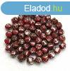 Cseh prselt veg gyngy - Bicone - 4mm - Red Picasso Luster